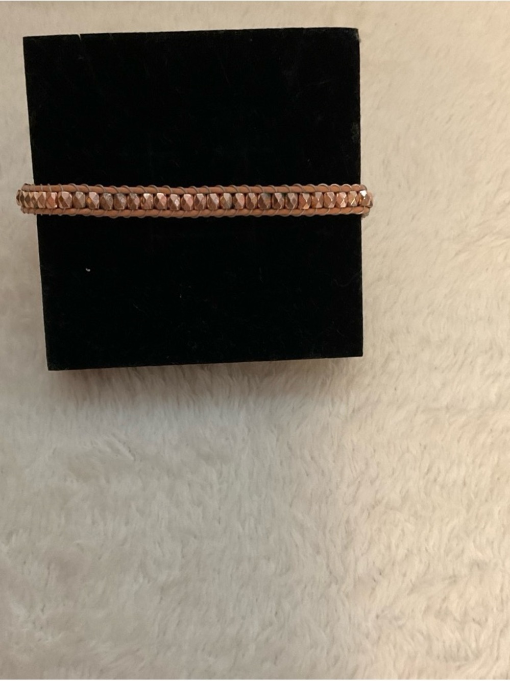 Rose Gold Faceted Bead Stretch Bracelet for Women
